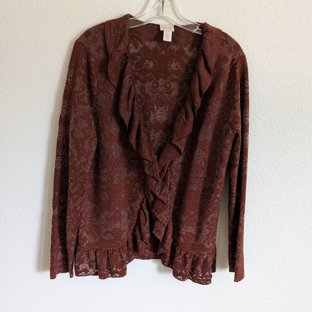 Chico's Rust Long Sleeve Sweater Size 2 (L)
